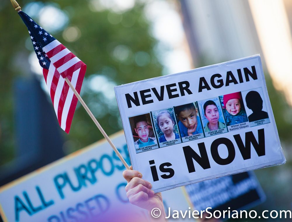 New York City – People gathered at Foley Square Park in Manhattan on Friday, July 12, 2019, to demand action from Congress to end concentration camps in the United States of America and impeach President Donald Trump. Photo by Javier Soriano/www.JavierSoriano.com