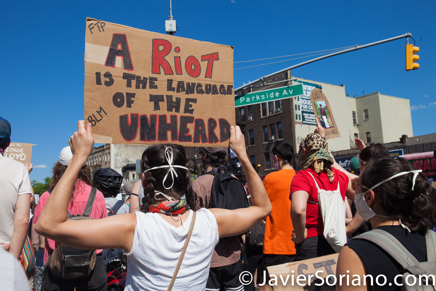 Saturday, May 30, 2020. Brooklyn, New York City - Rally in Flatbush to demand justice for George Floyd. Photo by Javier Soriano/www.JavierSoriano.com