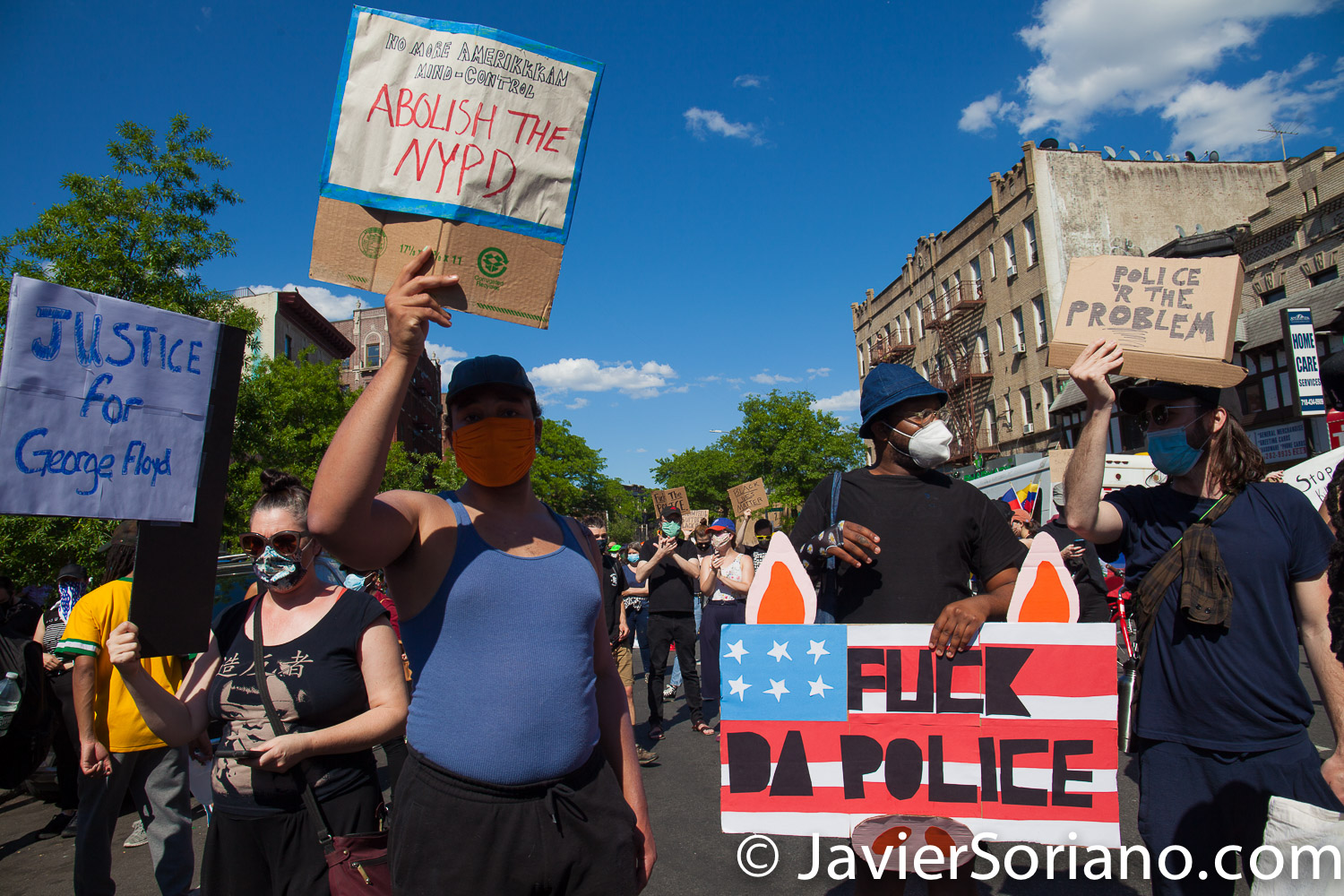 Saturday, May 30, 2020. Brooklyn, New York City - Rally in Flatbush to demand justice for George Floyd. Photo by Javier Soriano/www.JavierSoriano.com