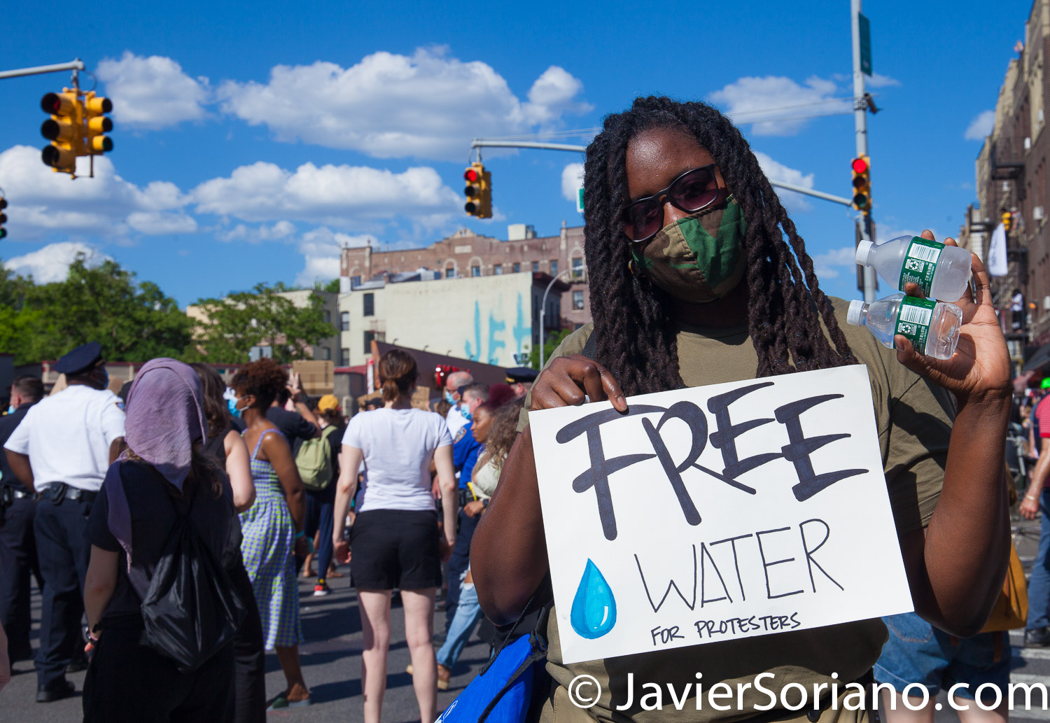 Saturday, May 30, 2020. Brooklyn, New York City - Rally in Flatbush to demand justice for George Floyd. Photo by Javier Soriano/www.JavierSoriano.com