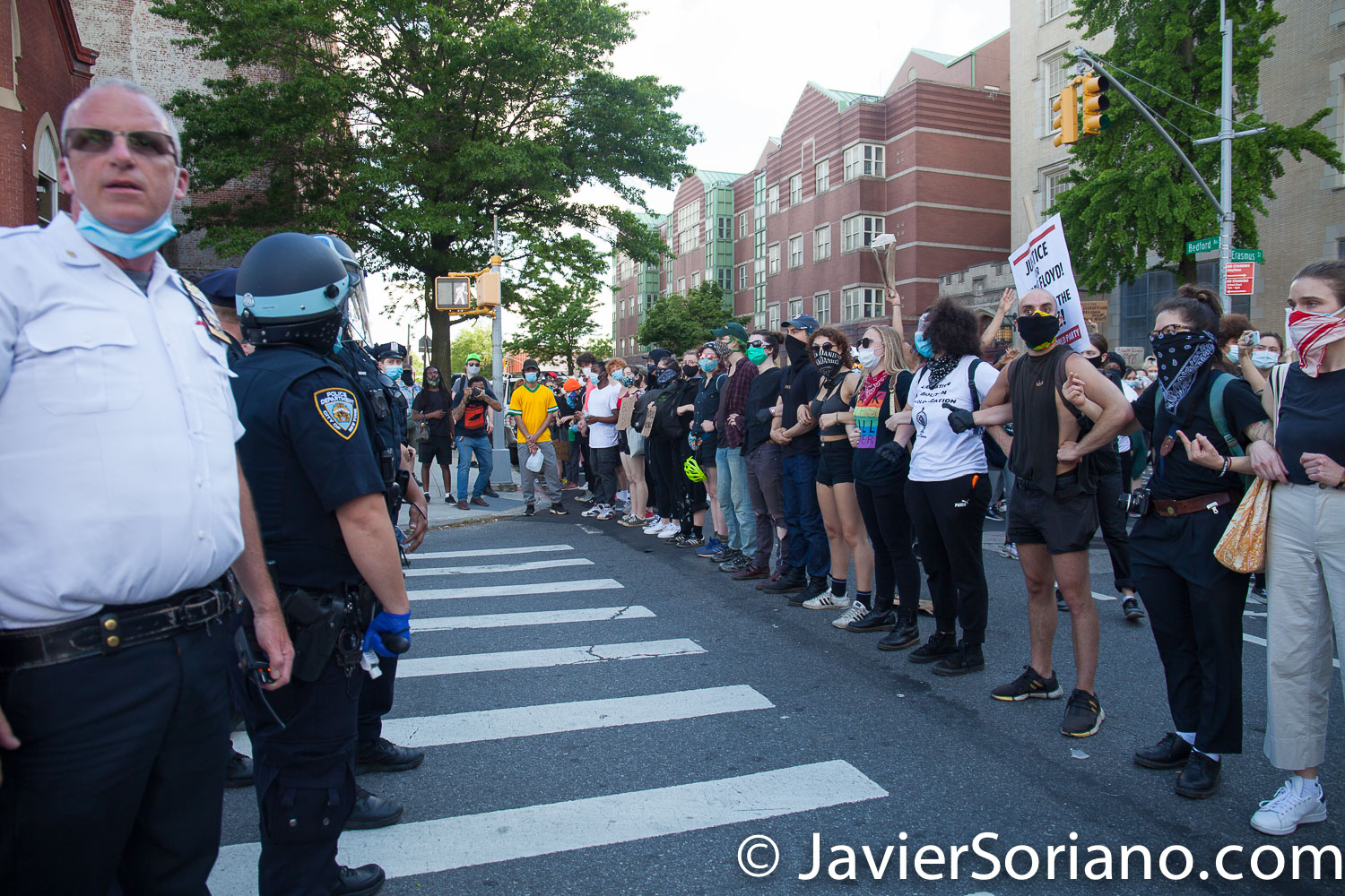 Saturday, May 30, 2020. Brooklyn, New York City - March in Flatbush to demand justice for George Floyd. Photo by Javier Soriano/www.JavierSoriano.com
