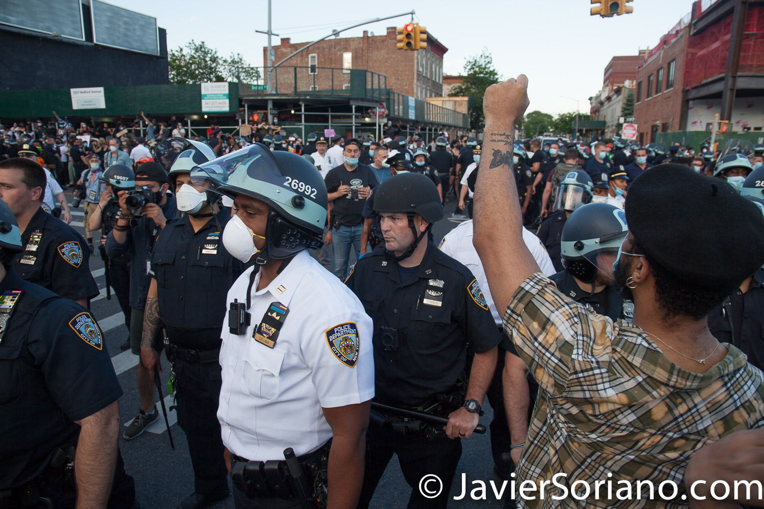 Saturday, May 30, 2020. Brooklyn, New York City - March in Flatbush to demand justice for George Floyd. Photo by Javier Soriano/www.JavierSoriano.com