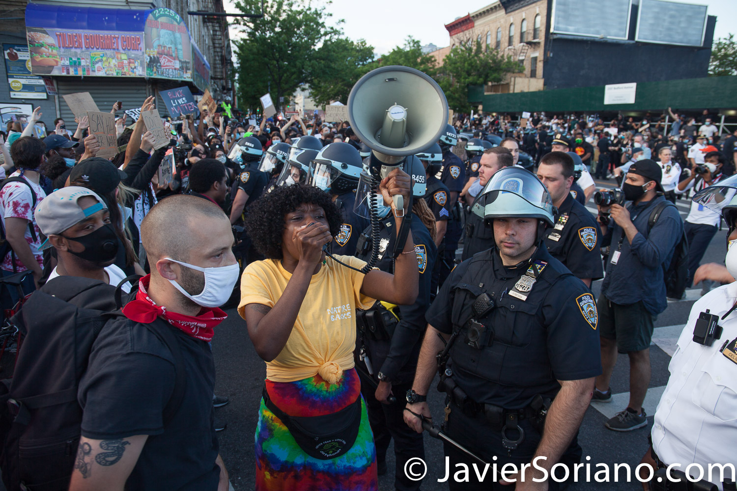 Saturday, May 30, 2020. Brooklyn, New York City - March in Flatbush to demand justice for George Floyd. Photo by Javier Soriano/www.JavierSoriano.com