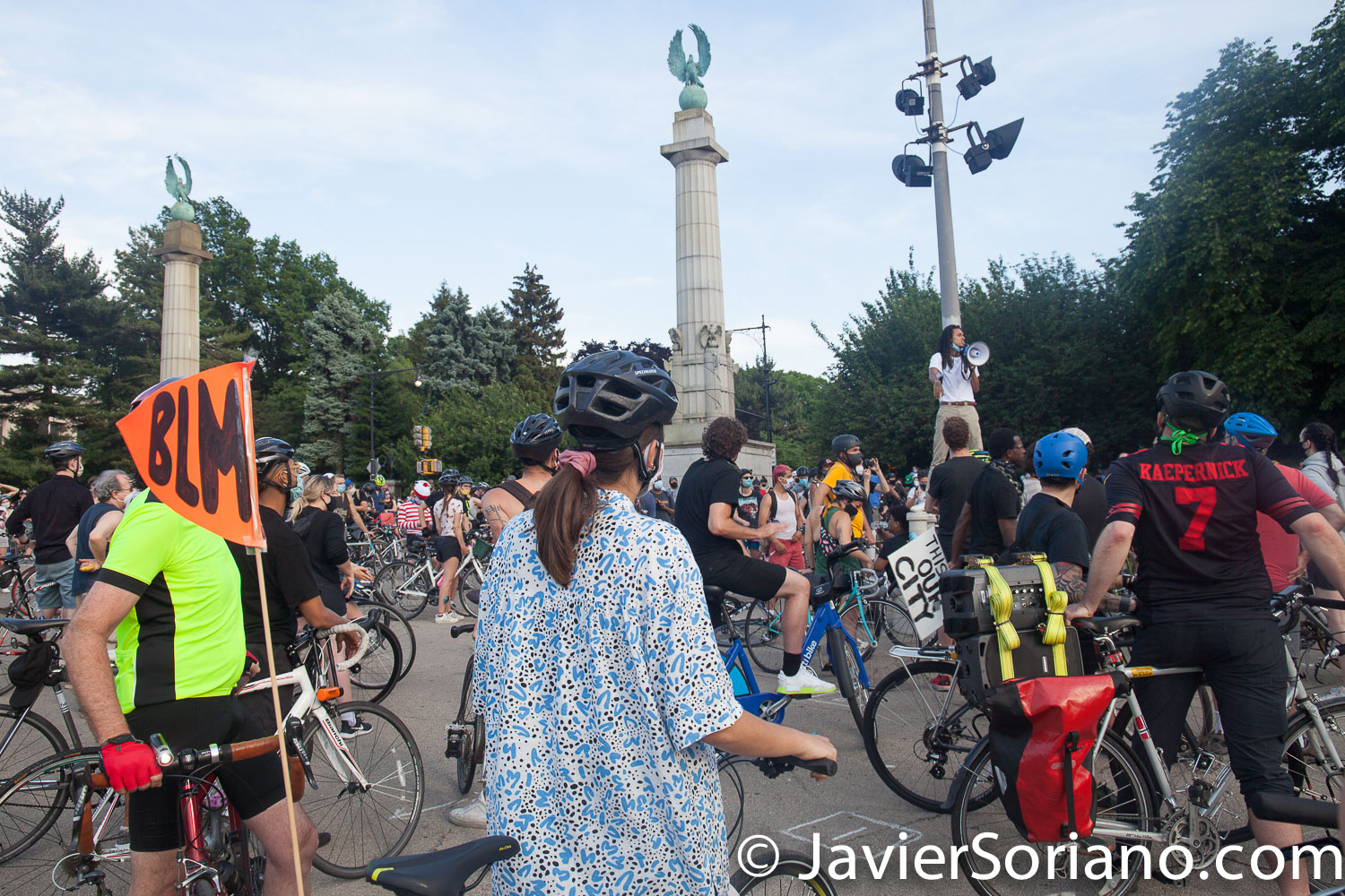 Wednesday, June 10, 2020. Brooklyn, New York City – Today was the second bike ride in solidarity with Black Lives matter. People gathered at Grand Army Plaza and rode their bikes to different places in Brooklyn. Photo by Javier Soriano/www.JavierSoriano.com