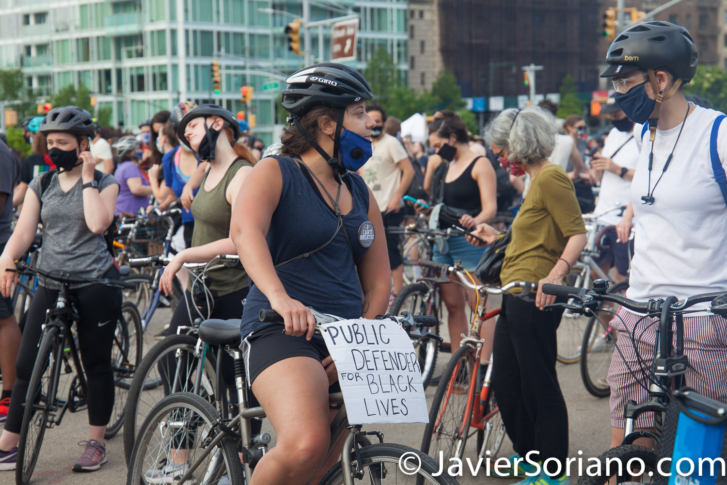 Wednesday, June 10, 2020. Brooklyn, New York City – Today was the second bike ride in solidarity with Black Lives matter. People gathered at Grand Army Plaza and rode their bikes to different places in Brooklyn. Photo by Javier Soriano/www.JavierSoriano.com