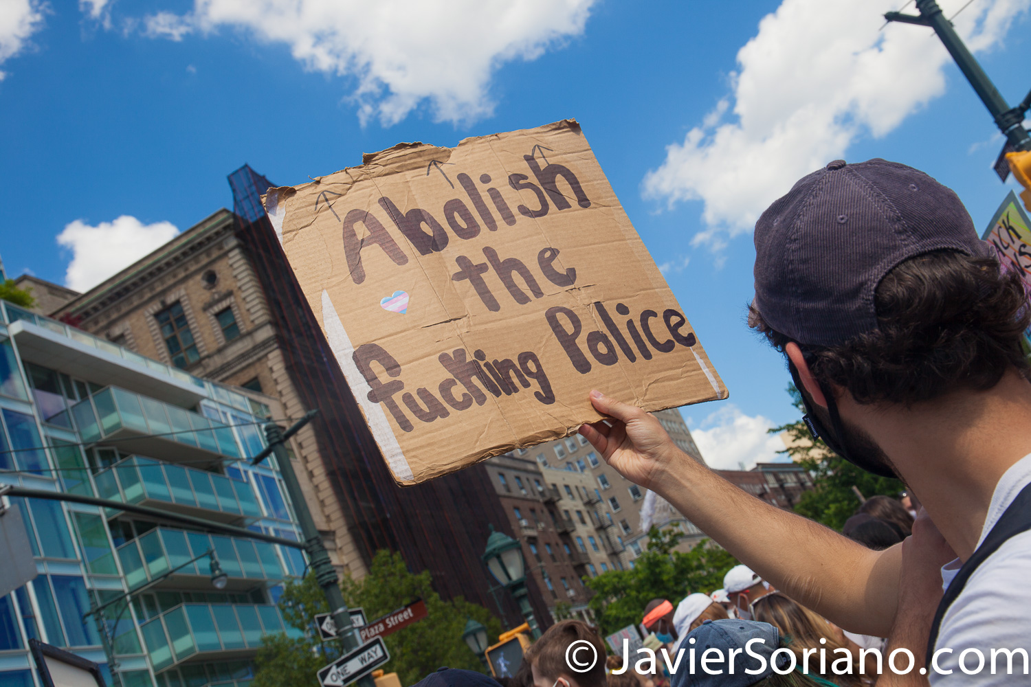 Sunday, June 14, 2020. Brooklyn, New York City – The “Brooklyn Liberation: An Action for Black Translives” rally was in front of the Brooklyn Museum. After the rally people marched to Fort Green Park. Protestors demand justice for Transgender women and Transgender men killed by police officers and civilians. They also demand that NYC Council members and NYC Mayor Bill de Blasio cut the NYPD budget by at least one billion. Photo by Javier Soriano/www.JavierSoriano.com
