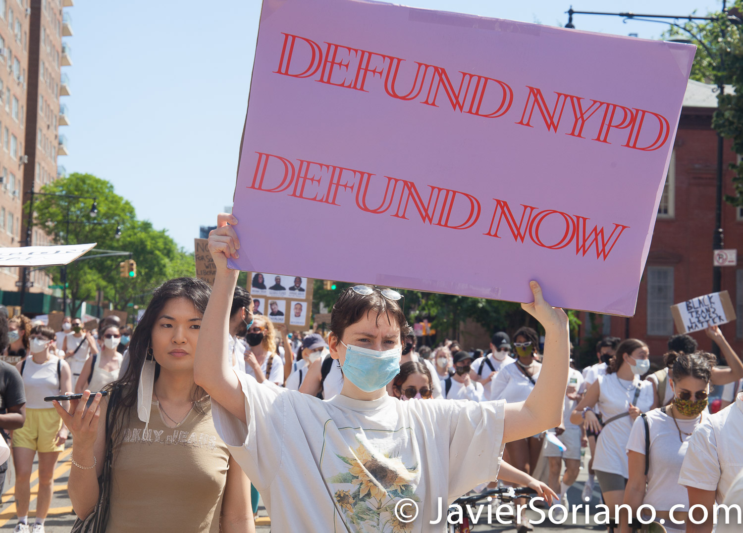 Sunday, June 14, 2020. Brooklyn, New York City – The “Brooklyn Liberation: An Action for Black Translives” rally was in front of the Brooklyn Museum. After the rally people marched to Fort Green Park. Protestors demand justice for Transgender women and Transgender men killed by police officers and civilians. They also demand that NYC Council members and NYC Mayor Bill de Blasio cut the NYPD budget by at least one billion. Photo by Javier Soriano/www.JavierSoriano.com