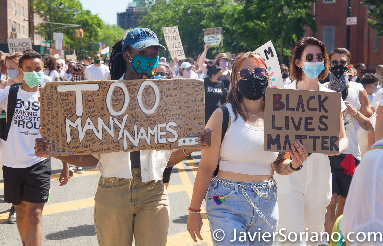 Sunday, June 14, 2020. Brooklyn, New York City – The “Brooklyn Liberation: An Action for Black Translives” rally was in front of the Brooklyn Museum. After the rally people marched to Fort Green Park. Protestors demand justice for Transgender women and Transgender men killed by police officers and civilians. They also demand that NYC Council members and NYC Mayor Bill de Blasio cut the NYPD budget by at least one billion. Photo by Javier Soriano/www.JavierSoriano.com