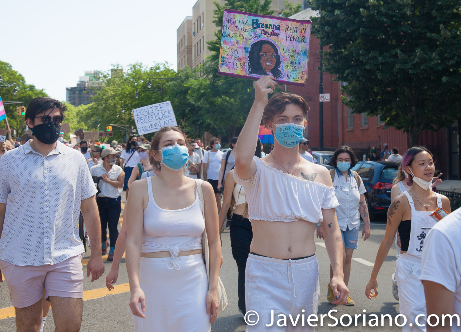Sunday, June 14, 2020. Brooklyn, New York City – The “Brooklyn Liberation: An Action for Black Translives” rally was in front of the Brooklyn Museum. After the rally people marched to Fort Green Park. Protestors demand justice for Transgender women and Transgender men killed by police officers and civilians. They also demand that NYC Council members and NYC Mayor Bill de Blasio cut the NYPD budget by at least one billion. Photo by Javier Soriano/www.JavierSoriano.com