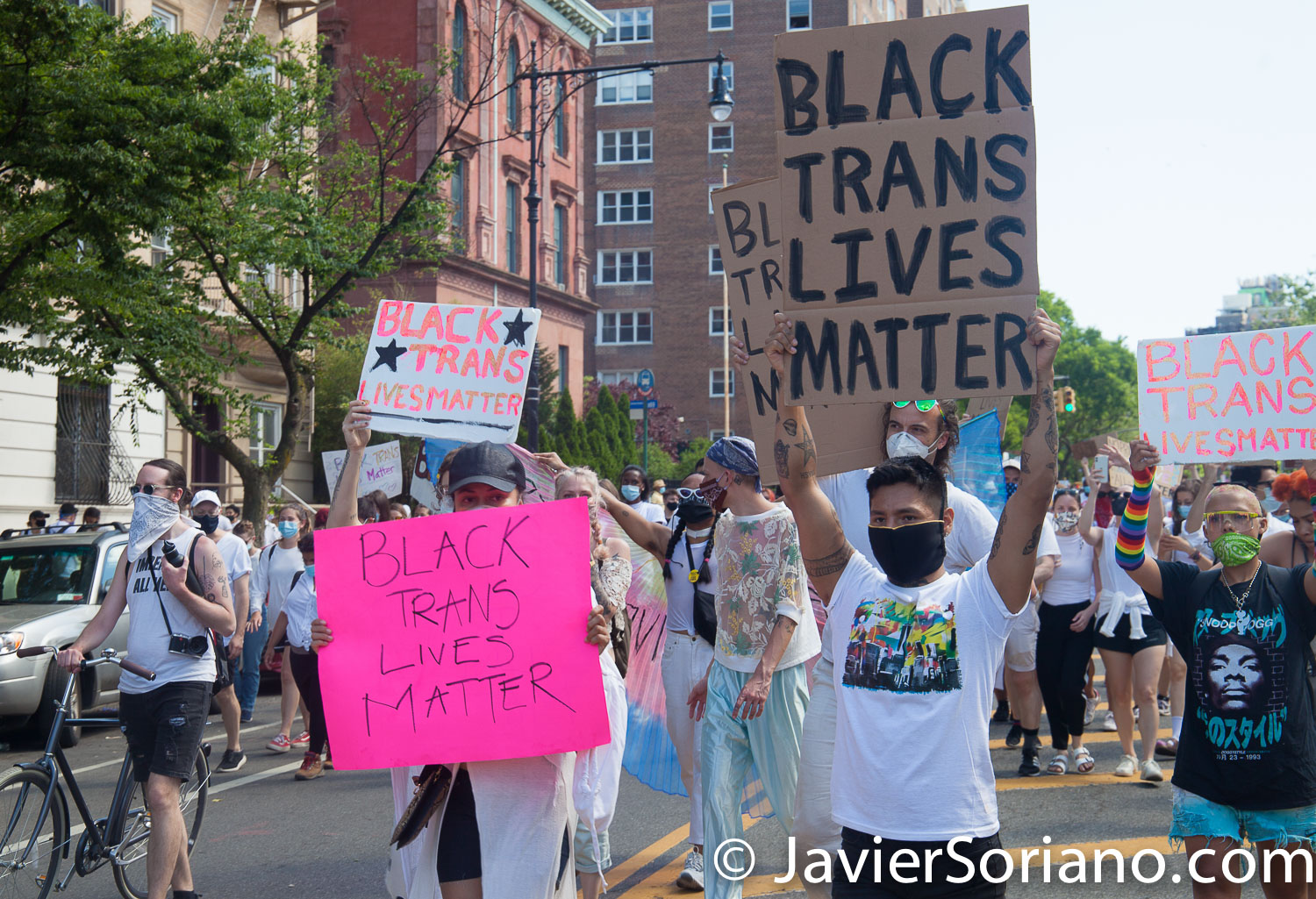 Sunday, June 14, 2020. Brooklyn, New York City – The “Brooklyn Liberation: An Action for Black Translives” rally was in front of the Brooklyn Museum. After the rally people marched to Fort Green Park. Protestors demand justice for Transgender women and Transgender men killed by police officers and civilians. They also demand that NYC Council members and NYC Mayor Bill de Blasio cut the NYPD budget by at least one billion. Photo by Javier Soriano/www.JavierSoriano.com