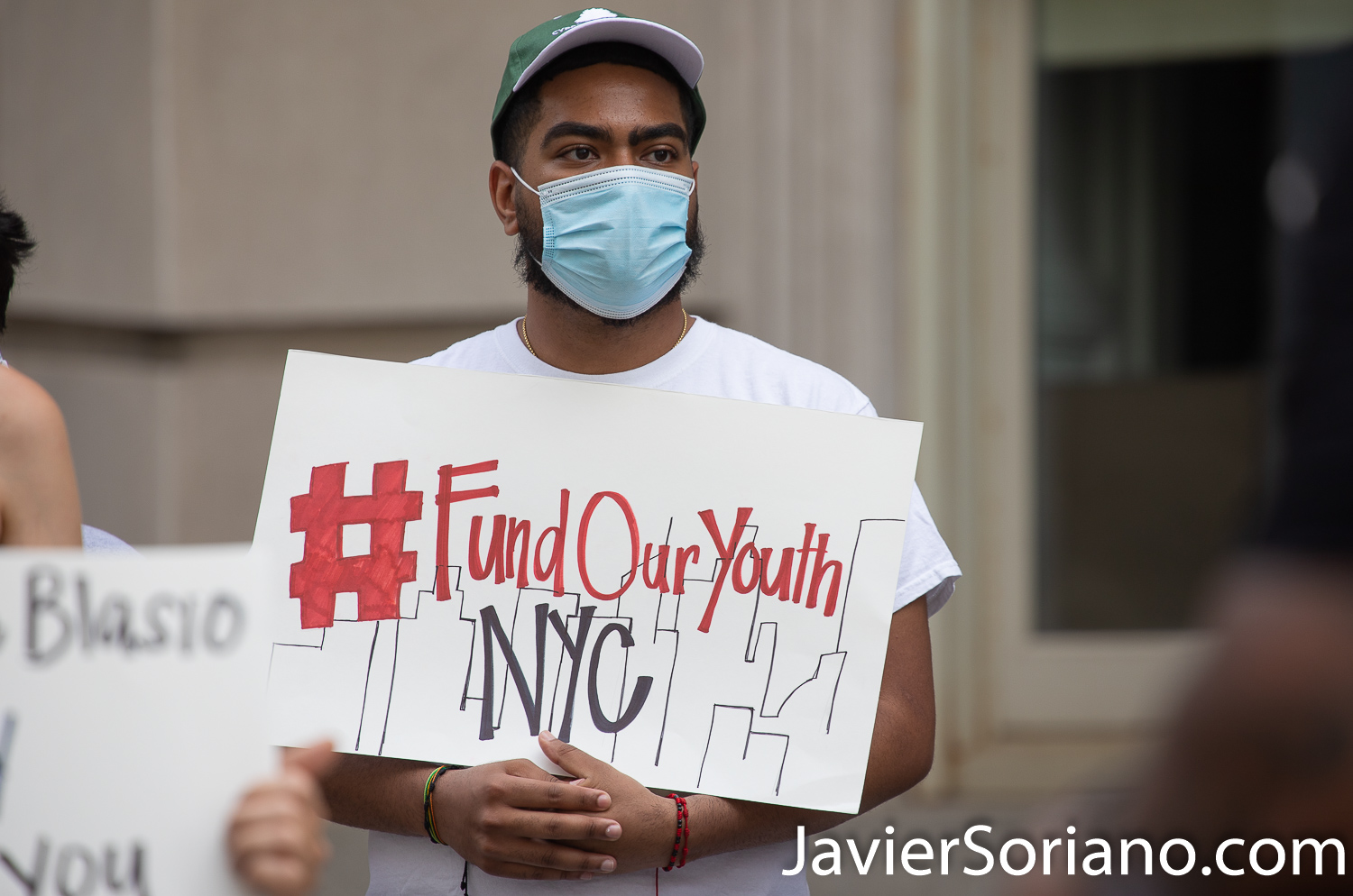 Thursday, June 25, 2020. New York City - Rally “Invest In East New York. Defund The NYPD!” in City Hall Park in Manhattan. Protestors demand NYC Council members, Corey David Johnson, Speaker of the New York City Council and NYC Mayor, Bill de Blasio Defund The NYPD by at least $1 billion and invest in their community. Photo by Javier Soriano/www.JavierSoriano.com