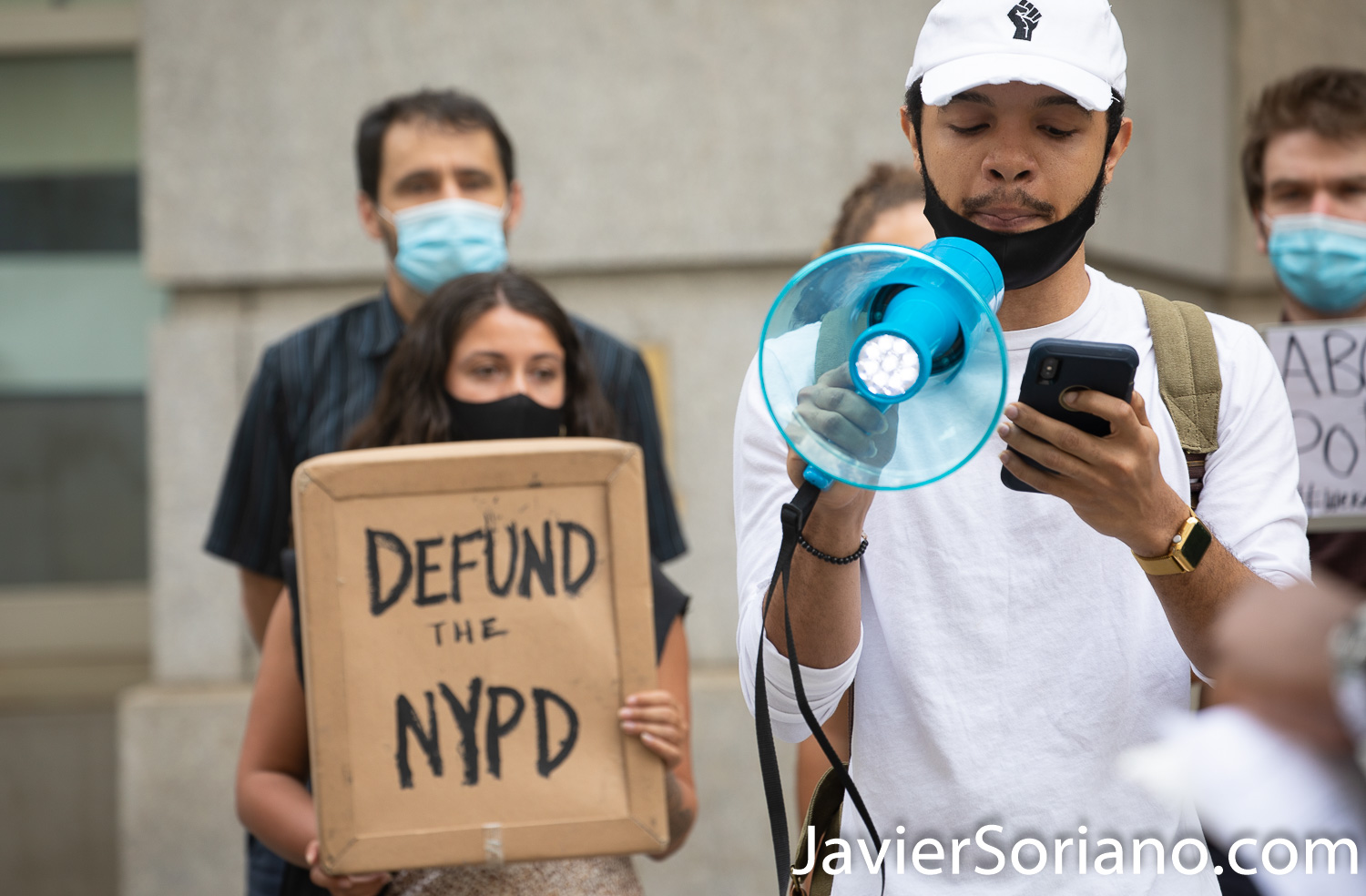 Thursday, June 25, 2020. New York City - Rally “Invest In East New York. Defund The NYPD!” in City Hall Park in Manhattan. Protestors demand NYC Council members, Corey David Johnson, Speaker of the New York City Council and NYC Mayor, Bill de Blasio Defund The NYPD by at least $1 billion and invest in their community. Photo by Javier Soriano/www.JavierSoriano.com