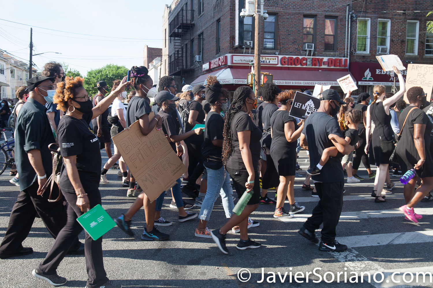 Sunday, June 21, 2020. New York City – “Father’s Day. Faith Leaders Prayer and March” in East Flatbush, Brooklyn. Protestors said they were praying for peace and justice. They marched “in solidarity and support of the fight of systemic racism.” People marched from Nostrand Avenue and Church Avenue to The Rugby Deliverance Tabernacle on 4901 Snyder ave. Photo by Javier Soriano/www.JavierSoriano.com