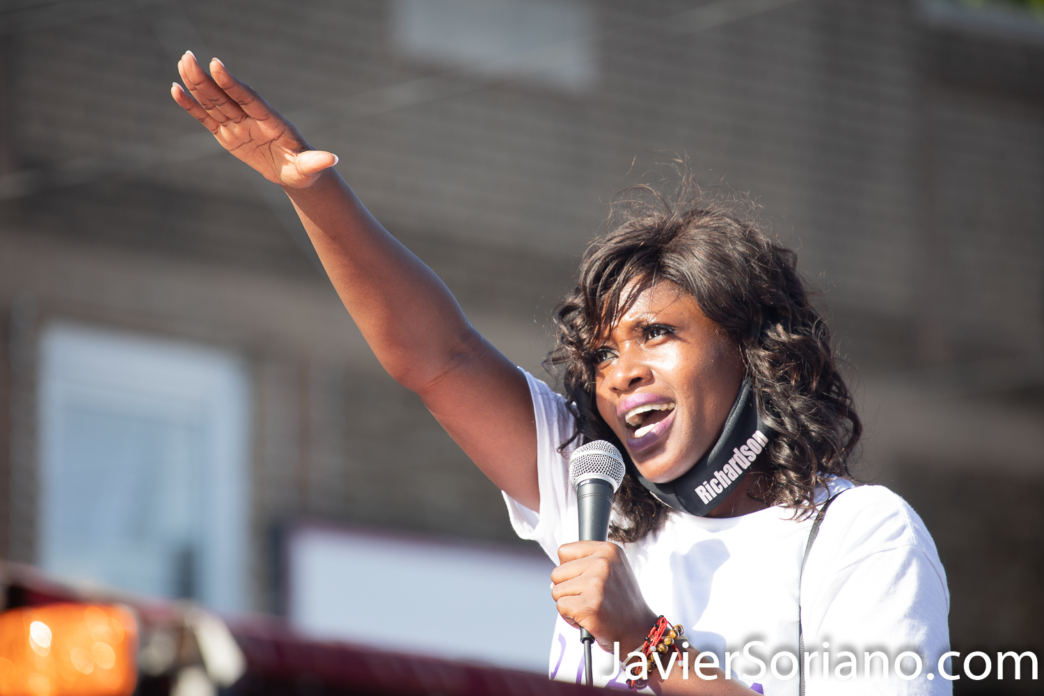 Sunday, June 21, 2020. New York City – “Father’s Day. Faith Leaders Prayer and March” in East Flatbush, Brooklyn. Protestors said they were praying for peace and justice. They marched “in solidarity and support of the fight of systemic racism.” People marched from Nostrand Avenue and Church Avenue to The Rugby Deliverance Tabernacle on 4901 Snyder ave. Assemblywoman Diana Richardson was one of the speakers. Diana represents the 43rd district (includes Central Brooklyn, Crown Heights, Prospect Lefferts Gardens, Wingate and East Flatbush). Photo by Javier Soriano/www.JavierSoriano.com