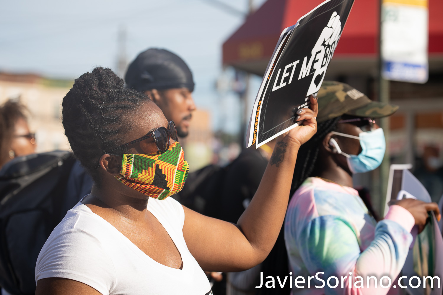 Sunday, June 21, 2020. New York City – “Father’s Day. Faith Leaders Prayer and March” in East Flatbush, Brooklyn. Protestors said they were praying for peace and justice. They marched “in solidarity and support of the fight of systemic racism.” People marched from Nostrand Avenue and Church Avenue to The Rugby Deliverance Tabernacle on 4901 Snyder ave. Photo by Javier Soriano/www.JavierSoriano.com