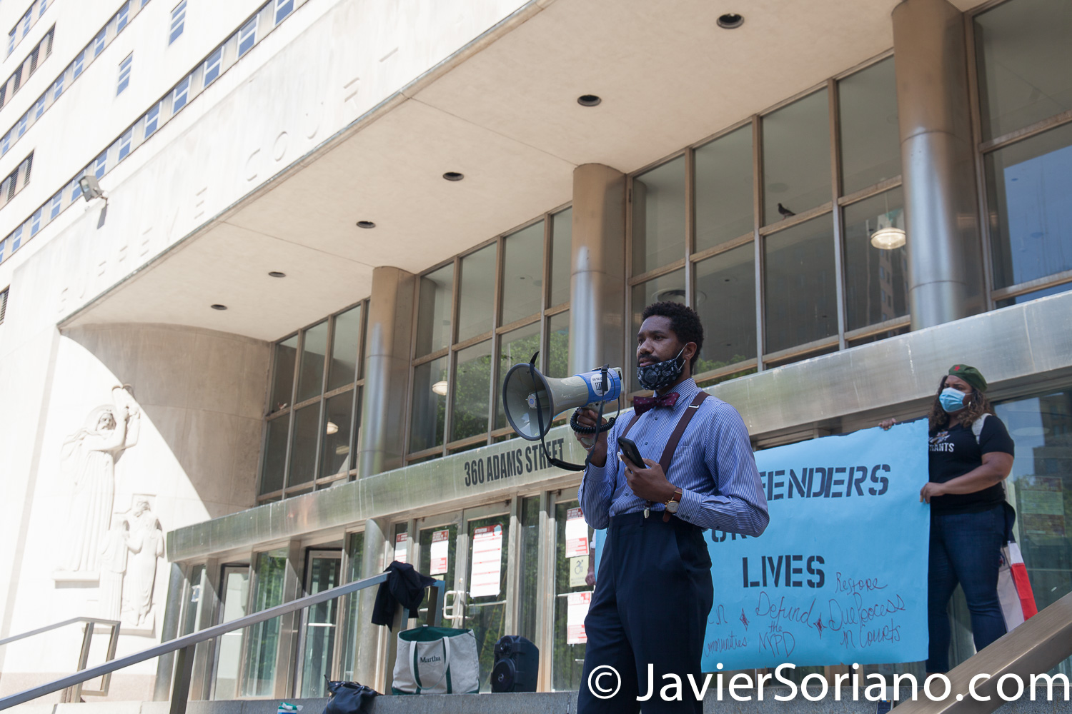 Monday, June 8, 2020. New York City – Rally and march by Public Defenders in front of The Supreme Court of the State of New York. They said, “Black Lives Matter to Public Defenders”. They marched from Brooklyn to Manhattan. Photo by Javier Soriano/www.JavierSoriano.com