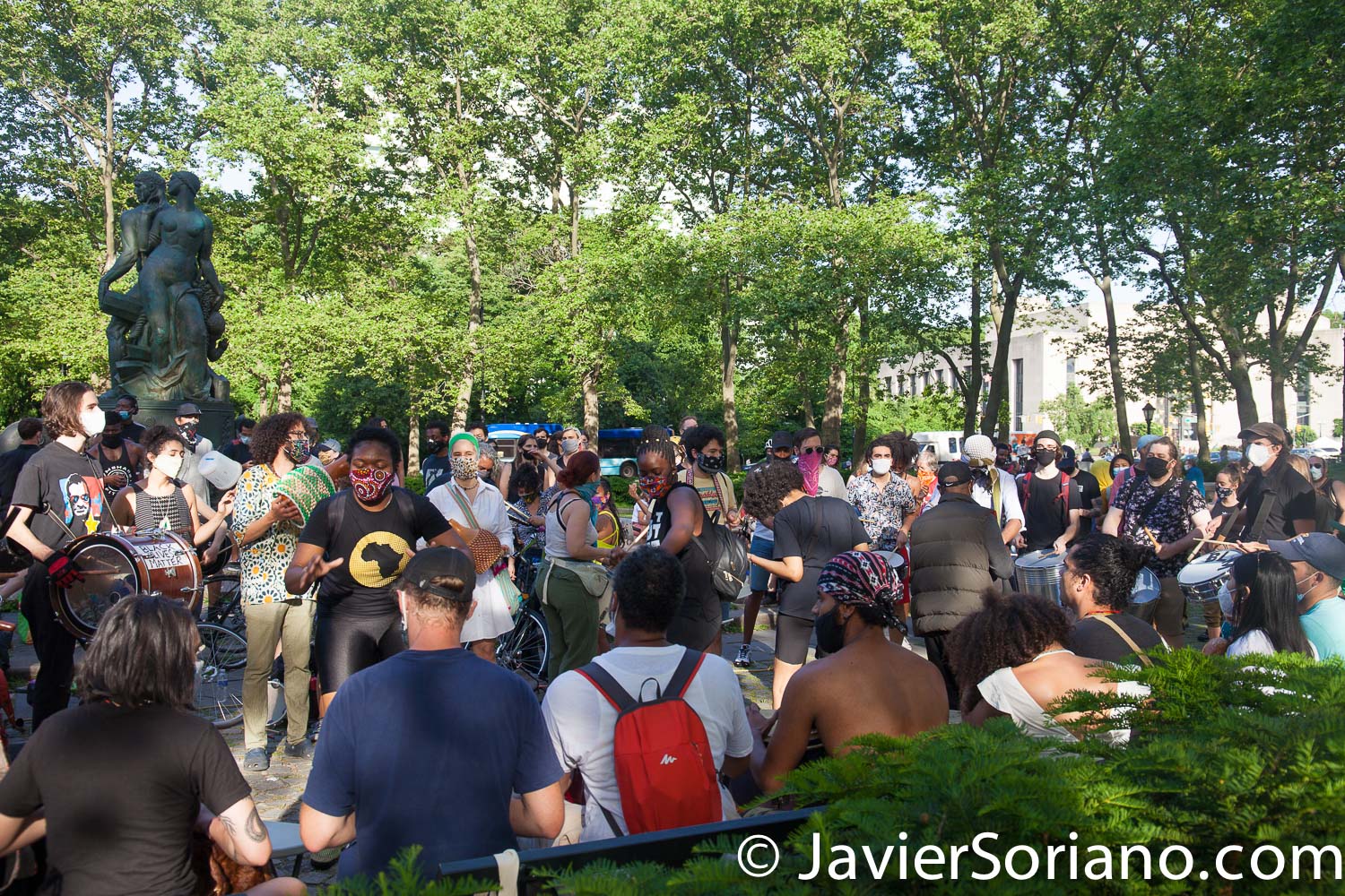 Monday, June 8, 2020. Brooklyn, New York City – “Drums for the Black Lives Movement” at Grand Army Plaza. Photo by Javier Soriano/www.JavierSoriano.com