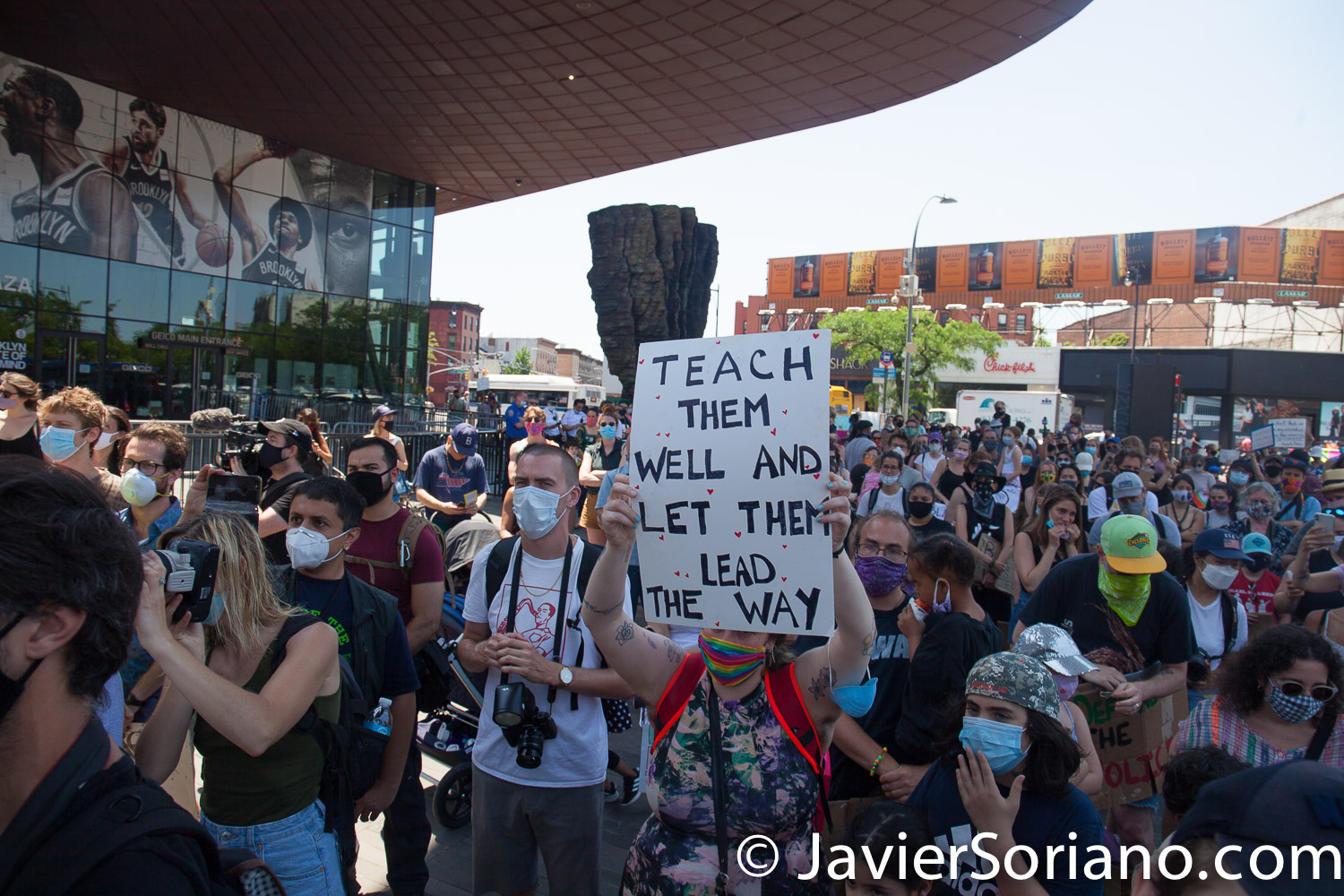 Tuesday, June 9, 2020. Brooklyn, New York City – Children’s March in support of George Floyd and Black Lives Matter. Photo by Javier Soriano/www.JavierSoriano.com