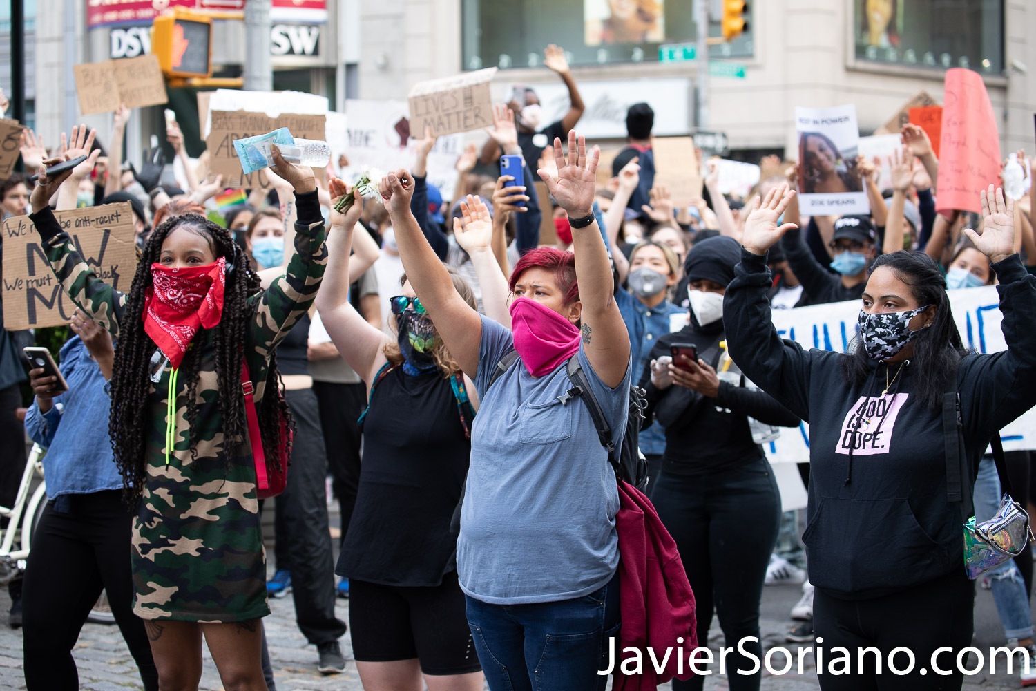 Tuesday, June 2, 2020. New York City - March from The Stonewall Inn to the Lower Manhattan to demand justice for George Floyd, Breonna Taylor, and too many others victims of police violence in the United States of America. Protestors at Union Square. Photo by Javier Soriano/www.JavierSoriano.com