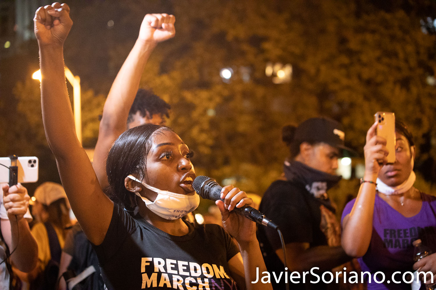 Thursday, July 30, 2020. Manhattan, New York City - Rally and March: “Not in our city. Not on our watch.” Demonstrators gathered at Foley Square Park where they had a rally. Speakers spoke in support of undocumented immigrants, Trans women, Trans men and the Black community, in general. After the rally, protesters marched to Park Row and Worth St where activists staged a Die-in for victims of police brutality in New York and in the country. Demonstrators also demanded the resignation of the New York City Police Commissioner, Dermot Shea. Photo by Javier Soriano/www.JavierSoriano.com