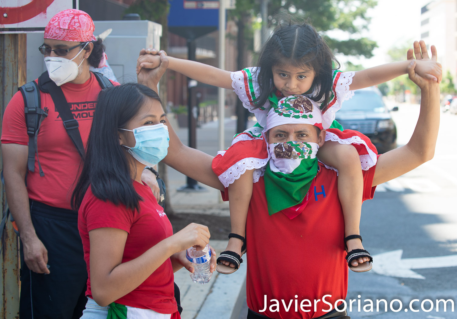 Miércoles 8 de julio de 2020. Washington, D. C., Estados Unidos de América - El presidente mexicano Andrés Manuel López Obrador (comúnmente conocido por sus iniciales AMLO) se reunió con el presidente de USA, Donald Trump en Washington, D. C. Mexicanas y mexicanos realizaron diferentes manifestaciones en Washington, D. C. para apoyar al presidente mexicano. Foto por Javier Soriano/www.JavierSoriano.com