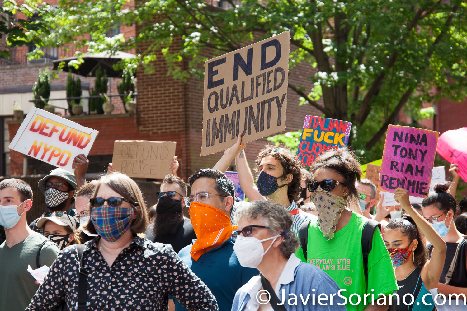 Saturday, July 4, 2020. Brooklyn. New York City – March and rally: “Confronting July 4th. A march to honor Black and Indigenous activists.” The march started in Fort Green Park and end it in Prospect Park, where they had a rally. Demonstrators said, "This country is founded on the genocide of Indigenous nations, the theft of their land, and the enslavement of African peoples." Photo by Javier Soriano/www.JavierSoriano.com