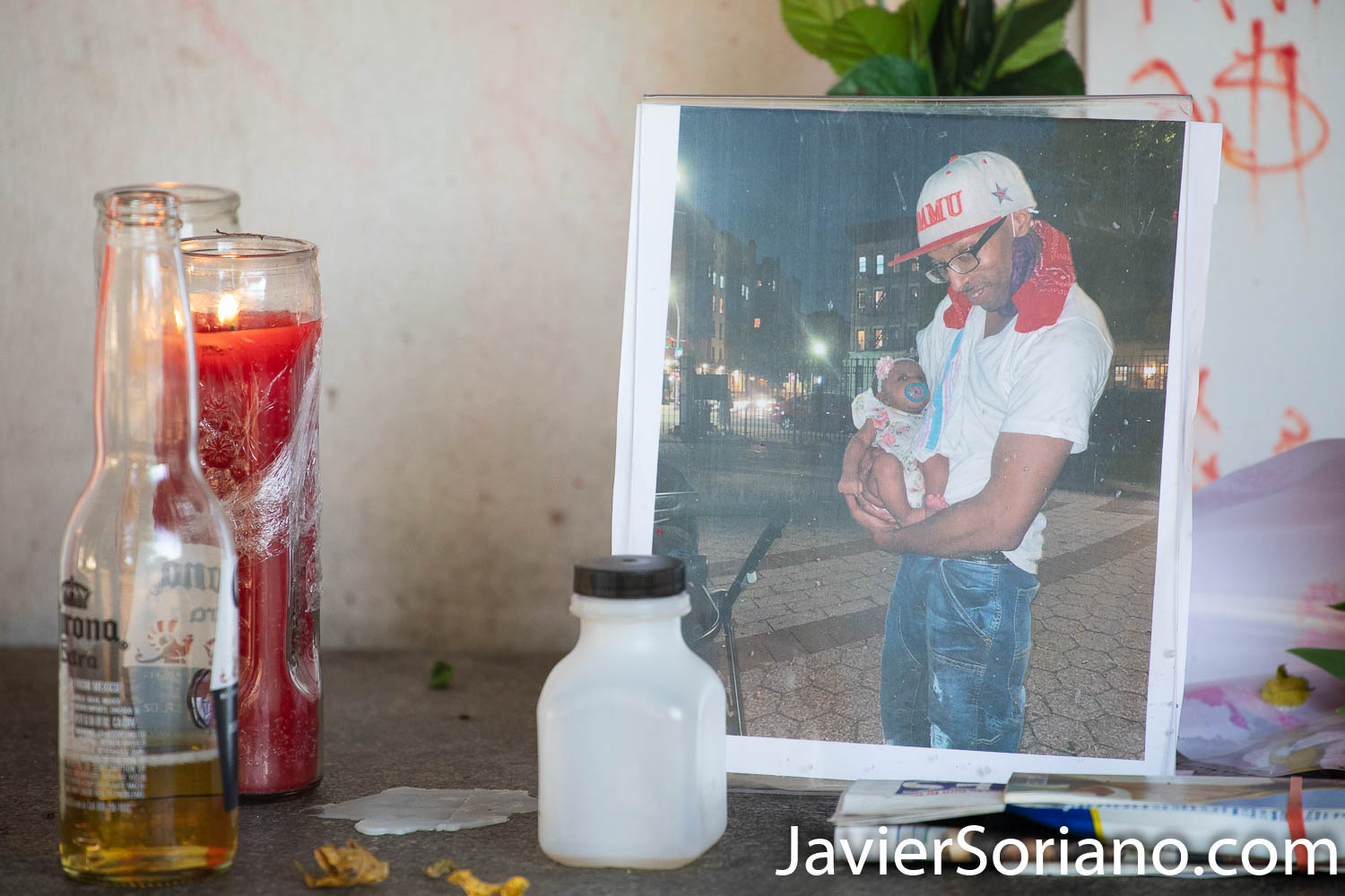 Thursday, August 20, 2020. Brooklyn, New York City – On Sunday, August 16, 2020, Paul Pinkney was shot and killed on Ocean Ave and Parkside Ave in Prospect Lefferts Garden. This is a memorial in the same place where Paul was shot (outside Prospect Park). Photo by Javier Soriano/www.JavierSoriano.com