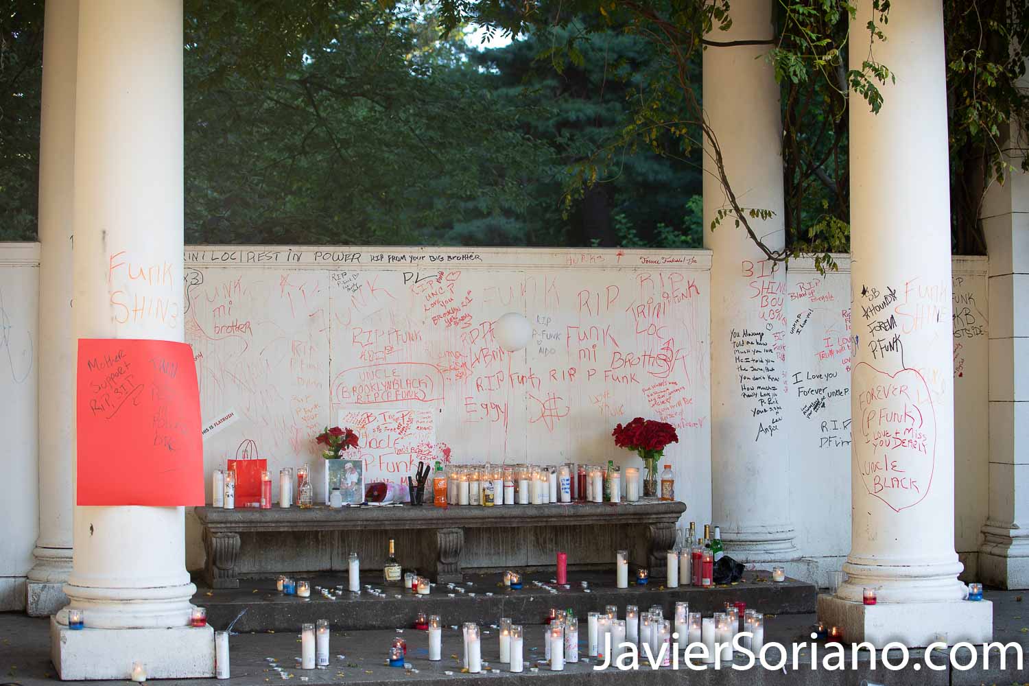 Thursday, August 20, 2020. Brooklyn, New York City – On Sunday, August 16, 2020, Paul Pinkney was shot and killed on Ocean Ave and Parkside Ave in Prospect Lefferts Garden. This is a memorial in the same place where Paul was shot (outside Prospect Park). Photo by Javier Soriano/www.JavierSoriano.com