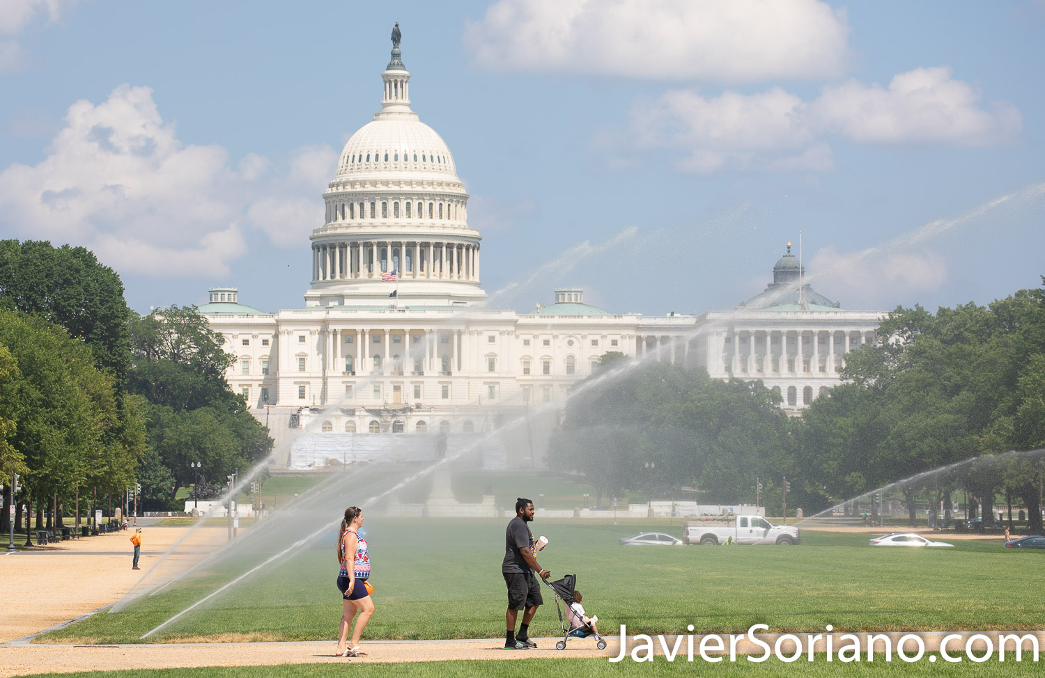 July 8, 2020. Interracial family and The United States Capitol in Washington, D. C. Photo by Javier Soriano/www.JavierSoriano.com