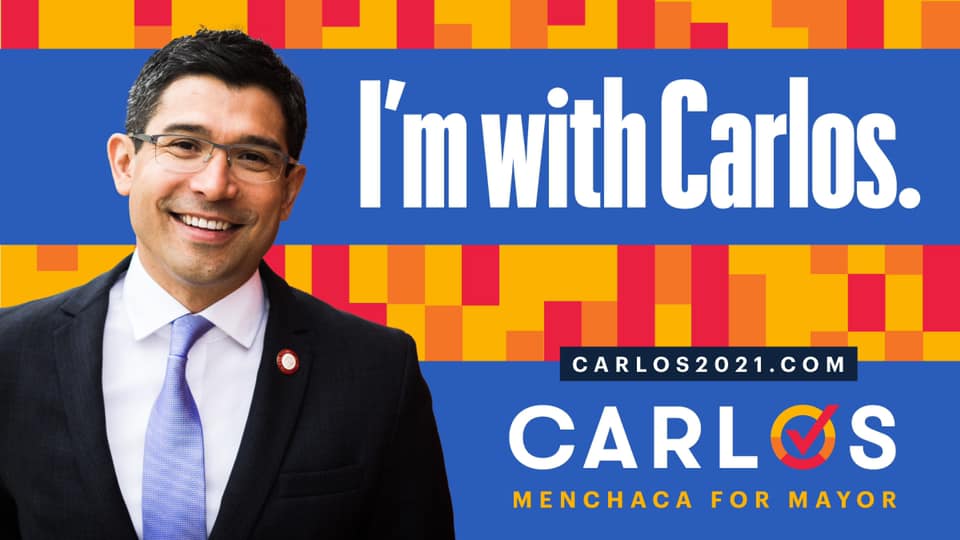 I am with Carlos. Carlos Menchaca for Mayor of New York City 2021. Image by Carlos Menchaca.