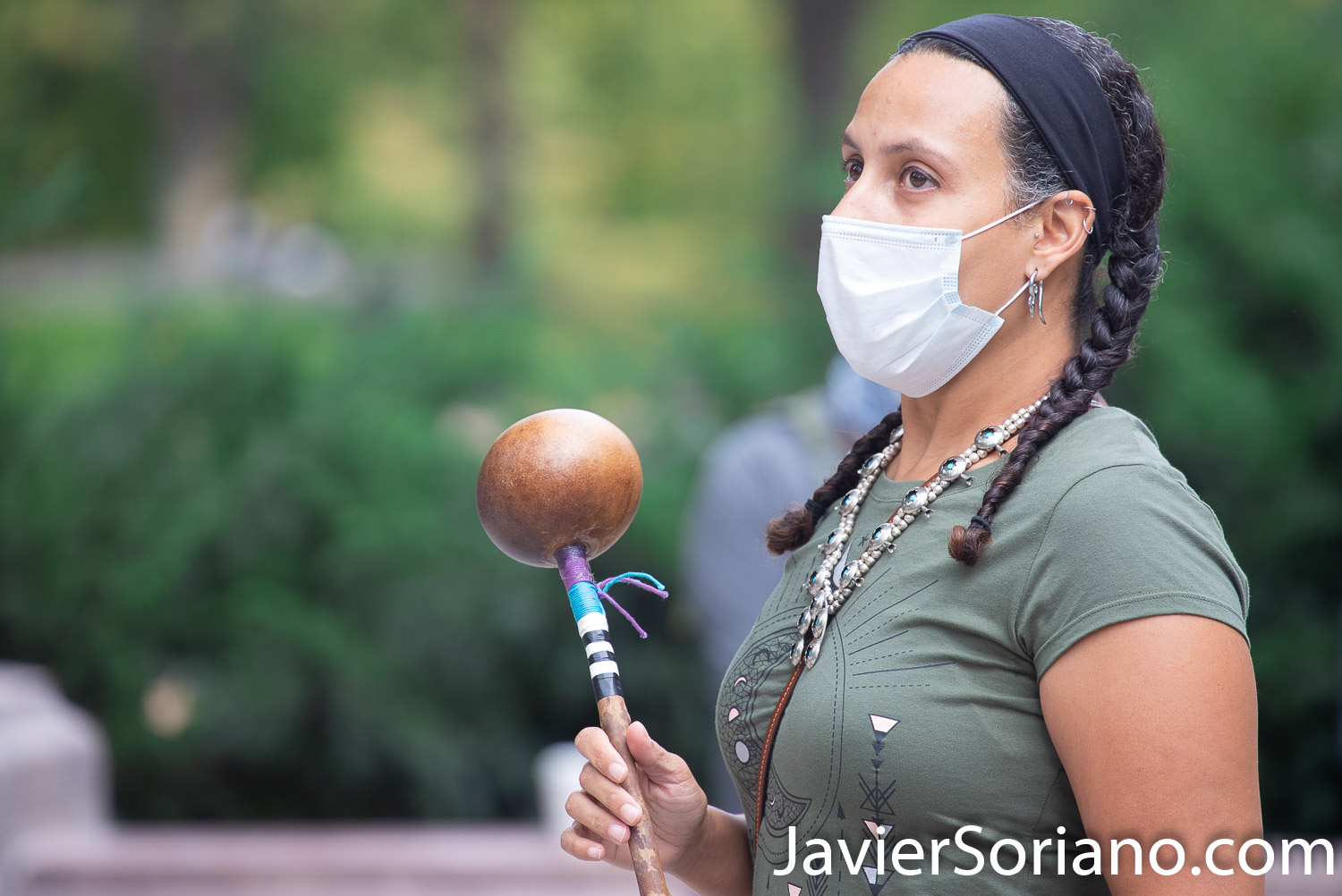 Sunday, October 11, 2020. Manhattan, New York City - 13th Annual Indigenous Day of Remembrance. Instead of celebrating Día de la Raza or Columbus Day, we celebrate Indigenous Peoples’ Day. Photo by Javier Soriano/www.JavierSoriano.com