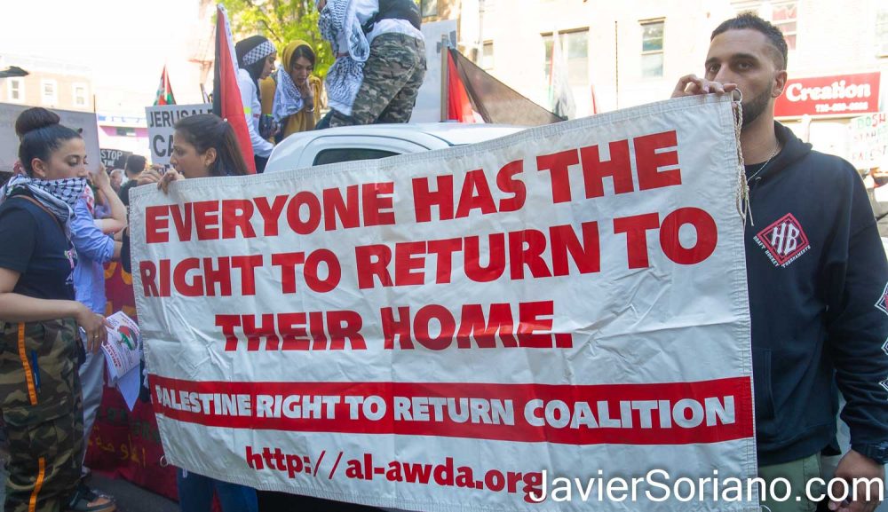 Saturday, May 15, 2021. New York City – Thousands of Palestinians and their allies gathered in Bay Ridge, Brooklyn for the demonstration: “NAKBA 73: DEFEND PALESTINE FROM THE RIVER TO THE SEA.” After the rally in Bay Ridge, they marched through different streets in Brooklyn. The march ended in Sunset Park, in the same borough of Brooklyn. Photo by Javier Soriano/www.JavierSoriano.com