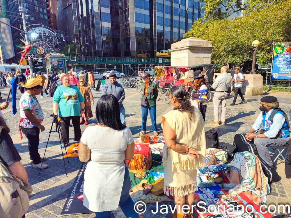 The “17th Annual Indigenous Day of Remembrance and Resistance” in Manhattan, New York City, was on Sunday, October 13, 2024. Event by Taino FunHouse. Photo by Javier Soriano / www.javiersoriano.com