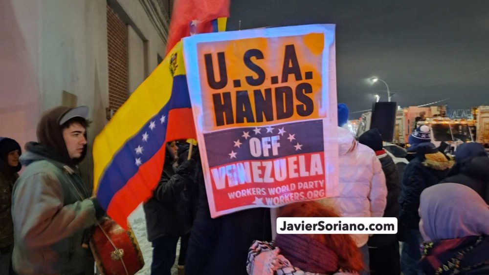 Martes 3 de febrero de 2026. Lenapehoking (ciudad de Nueva York) – Protesta en apoyo del PRESIDENTE DE VENEZUELA, NICOLÁS MADURO Y LA PRIMERA COMBATIENTE, CILIA FLORES, afuera del Metropolitan Detention Center en Brooklyn, ciudad de Nueva York, el 3 de febrero de 2026. Foto por Javier Soriano/www.JavierSoriano.com. Tuesday, February 3, 2026. Lenapehoking (New York City) – Protest in support of the PRESIDENT OF VENEZUELA, NICOLÁS MADURO, AND FIRST COMBATANT, CILIA FLORES, outside the Metropolitan Detention Center in Brooklyn, New York City, on February 3, 2026. Photo by Javier Soriano/www.JavierSoriano.com.