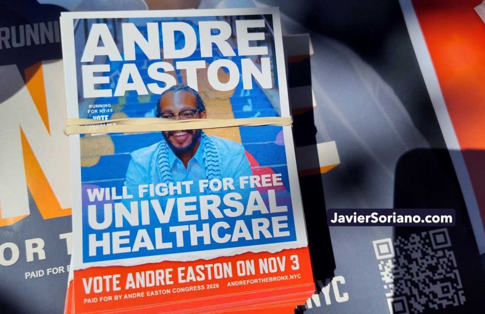 Saturday, June 20, 2026. Lenapehoking (New York City). – The event “Juneteenth in the Bronx” was organized by the Andre Easton campaign at the Joyce Kilmer Park in the Bronx, New York City, on June 20, 2026. Andre Easton is running for the United States Congress to represent New York’s 15th Congressional District in the Bronx. Vote for Andre Easton on November 3, 2026. Photo by Javier Soriano/www.JavierSoriano.com.

Sábado 20 de junio de 2026. Lenapehoking (Ciudad de Nueva York). – El evento “Juneteenth in the Bronx” fue organizado por la campaña de Andre Easton en el parque Joyce Kilmer en el Bronx, ciudad de Nueva York, el 20 de junio de 2026. Andre Easton es candidato para el Congreso de los Estados Unidos con el fin de representar al 15.º distrito congresional de Nueva York, situado en el Bronx. Vota por Andre Easton el 3 de noviembre de 2026. Foto de Javier Soriano/www.JavierSoriano.com.