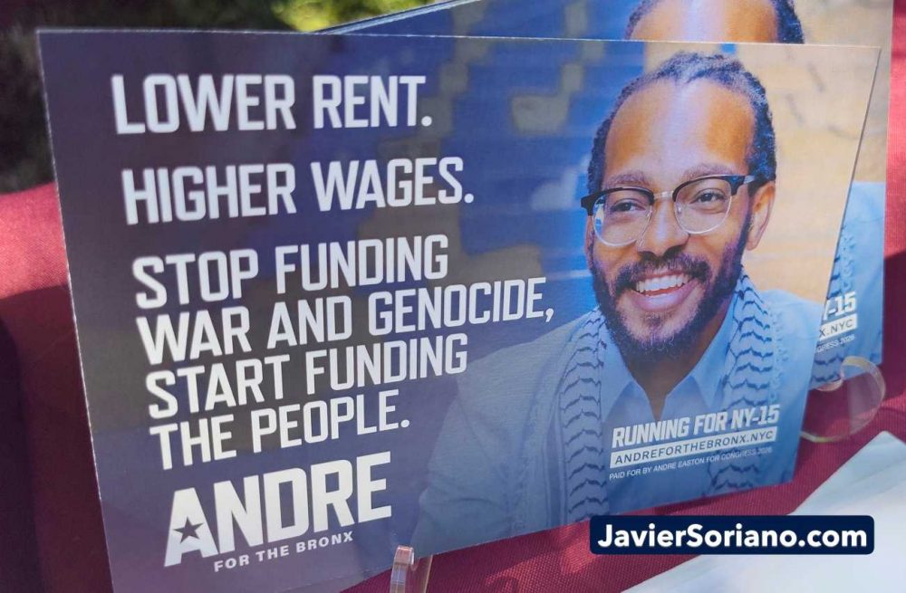 Saturday, June 20, 2026. Lenapehoking (New York City). – The event “Juneteenth in the Bronx” was organized by the Andre Easton campaign at the Joyce Kilmer Park in the Bronx, New York City, on June 20, 2026. Andre Easton is running for the United States Congress to represent New York’s 15th Congressional District in the Bronx. Vote for Andre Easton on November 3, 2026. Photo by Javier Soriano/www.JavierSoriano.com. Sábado 20 de junio de 2026. Lenapehoking (Ciudad de Nueva York). – El evento “Juneteenth in the Bronx” fue organizado por la campaña de Andre Easton en el parque Joyce Kilmer en el Bronx, ciudad de Nueva York, el 20 de junio de 2026. Andre Easton es candidato para el Congreso de los Estados Unidos con el fin de representar al 15.º distrito congresional de Nueva York, situado en el Bronx. Vota por Andre Easton el 3 de noviembre de 2026. Foto de Javier Soriano/www.JavierSoriano.com.