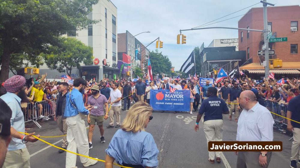 The 8th Annual Knickerbocker Avenue Puerto Rican Day Parade in Bushwick, Brooklyn; Lenapehoking (New York City), was on Sunday, June 14, 2026. THIS PHOTO: New York City mayor, Zohran Kwame Mamdani. Photo by Javier Soriano/www.JavierSoriano.com. El 8.º Desfile Anual del Día Puertorriqueño de Knickerbocker Avenue en Bushwick, Brooklyn; Lenapehoking (ciudad de Nueva York), se realizó el domingo 14 de junio de 2026. ESTA FOTO: Alcalde de la ciudad de Nueva York, Zohran Kwame Mamdani. Foto de Javier Soriano/www.JavierSoriano.com.